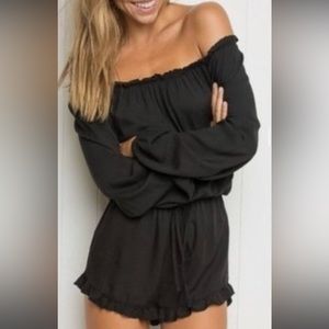 Brandy Melville off the shoulder black romper